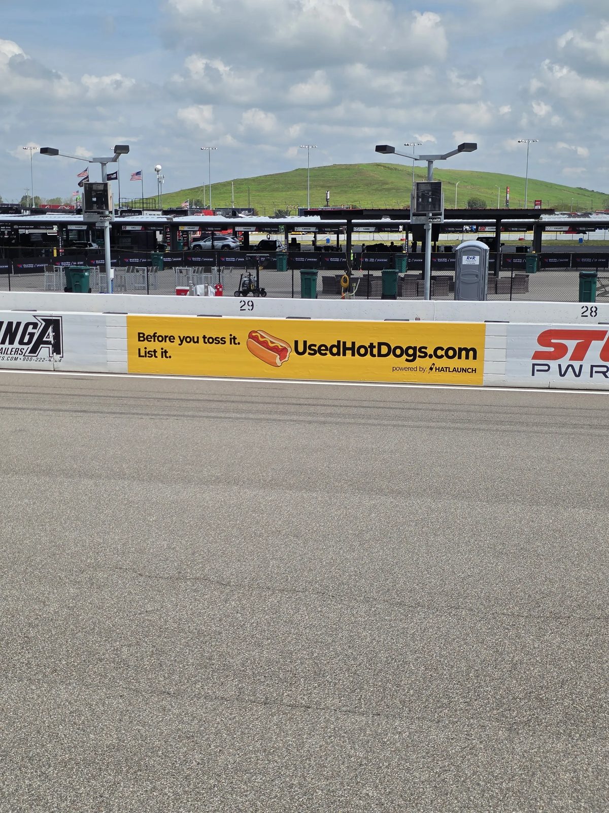 UsedHotDogs wall sign at World Wide Technology Raceway